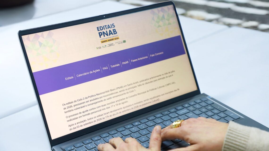 Santo André republica editais do Ciclo 2 da PNAB com inscrições até 24 de setembro