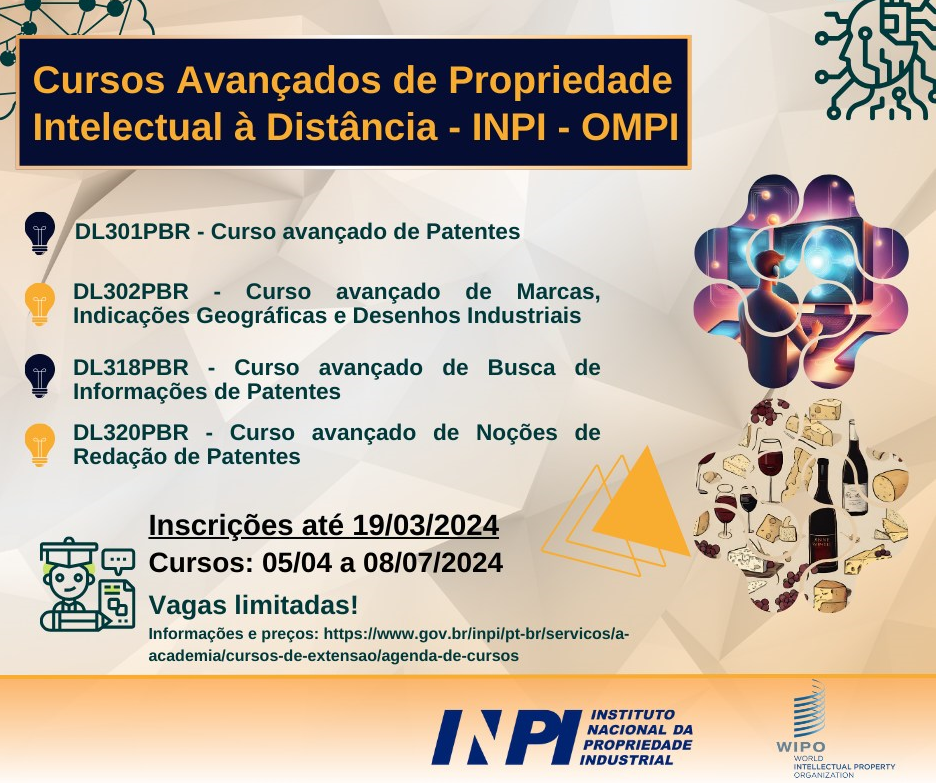 INPI tem inscrições abertas para diversos cursos avançados de Propriedade Intelectual
